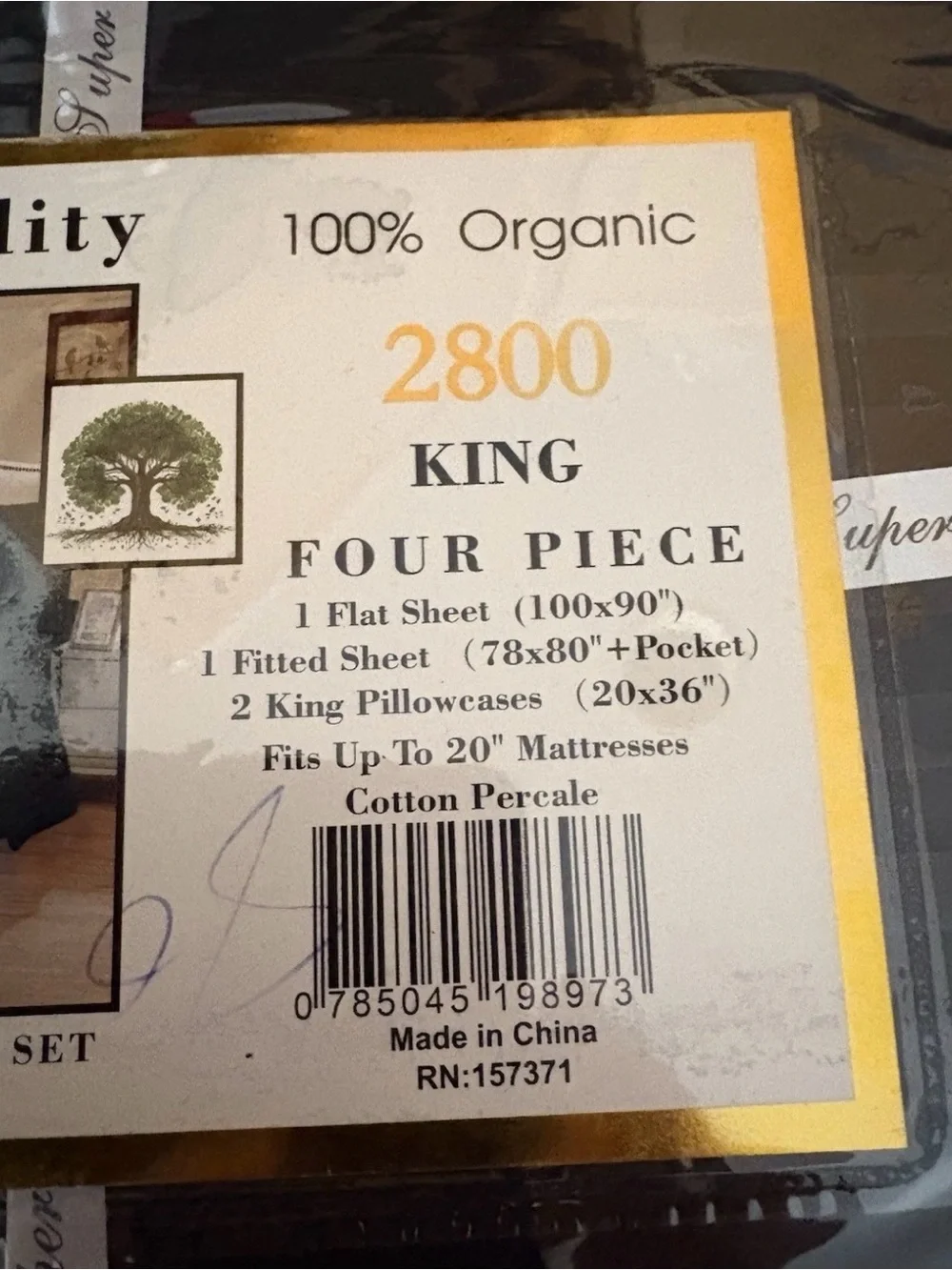 NEW Hotel Quality 2800 TC 100% Organic Cotton Sheets KING Size Deep Pocket Black